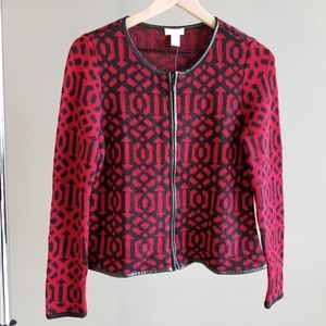 Chico's | NWT Red & Black Zipped Sweater
